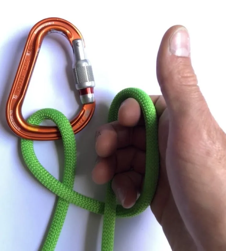 3. Relever la main pouce en haut, créant ainsi une ganse